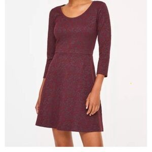 LOFT Raised Floral Embroidered Fit & Flare Dress
